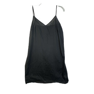 Semi Sheer Chemise Gown Women Large Black Lingerie Sexy Sleepwear Short Strappy